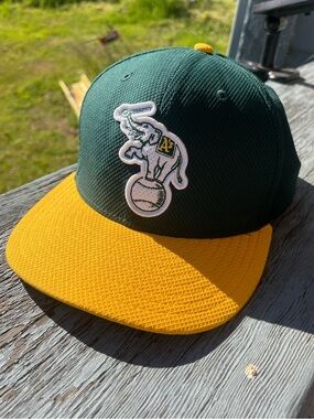 Oakland A’s Hat Elephant New Era 59FIFTY New Fitted Cap retro 7 3/8 On Field